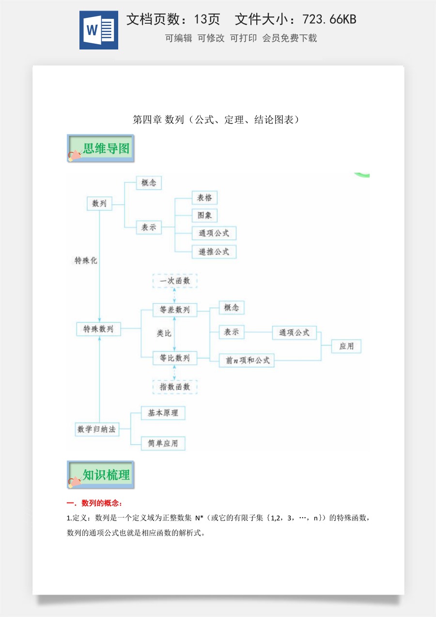 【选修】新高考-高中数学-第4章 数列（公式、定理、结论图表）-12页.docx